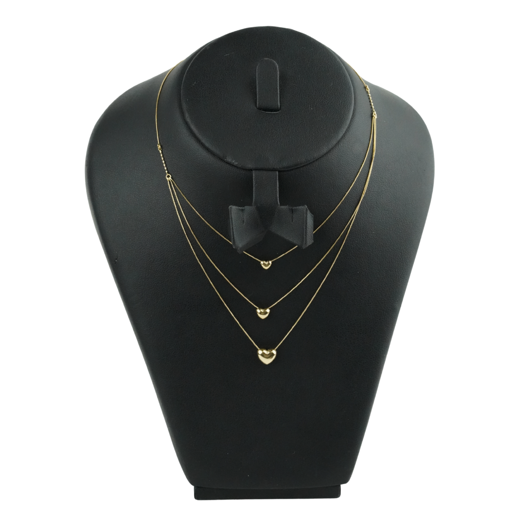 18K Japan Gold Triple Heart Layering Necklace