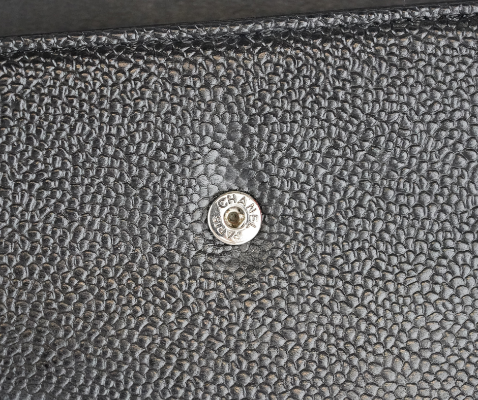 Pre-Loved Chanel Caviar Timeless CC Long Flap Wallet in Black