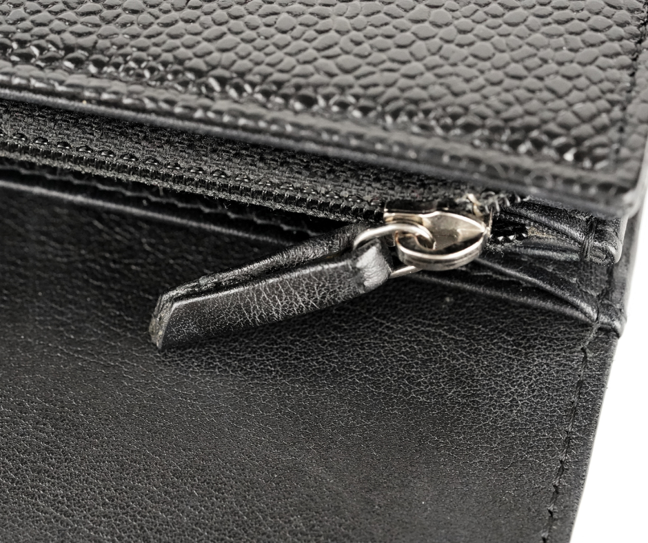Pre-Loved Chanel Caviar Timeless CC Long Flap Wallet in Black