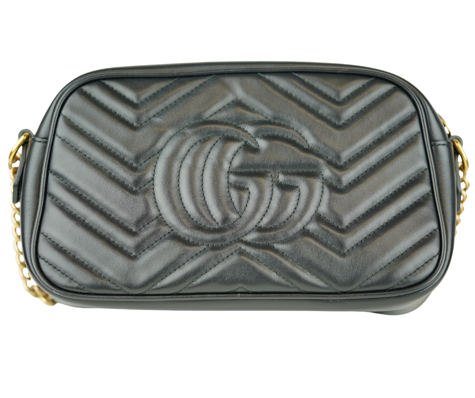 Pre-Loved Gucci GG Marmont Matelasse Mini Camera Bag in Black