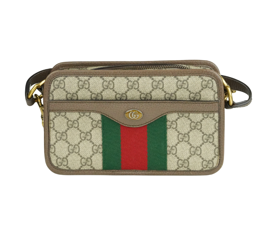 Pre-Loved Gucci Ophidia Canvas Top Handle Shoulder Camera Bag