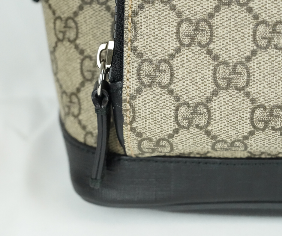 Pre-Loved Gucci Beige Black Supreme Canvas Backpack