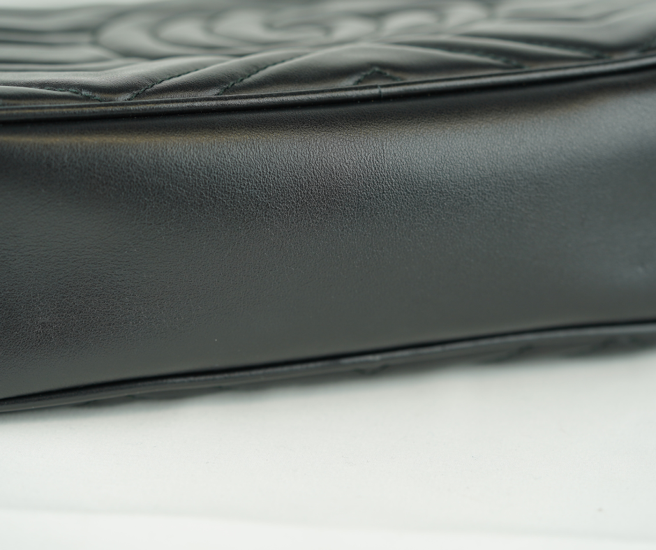 Pre-Loved Gucci GG Marmont Matelasse Mini Camera Bag in Black