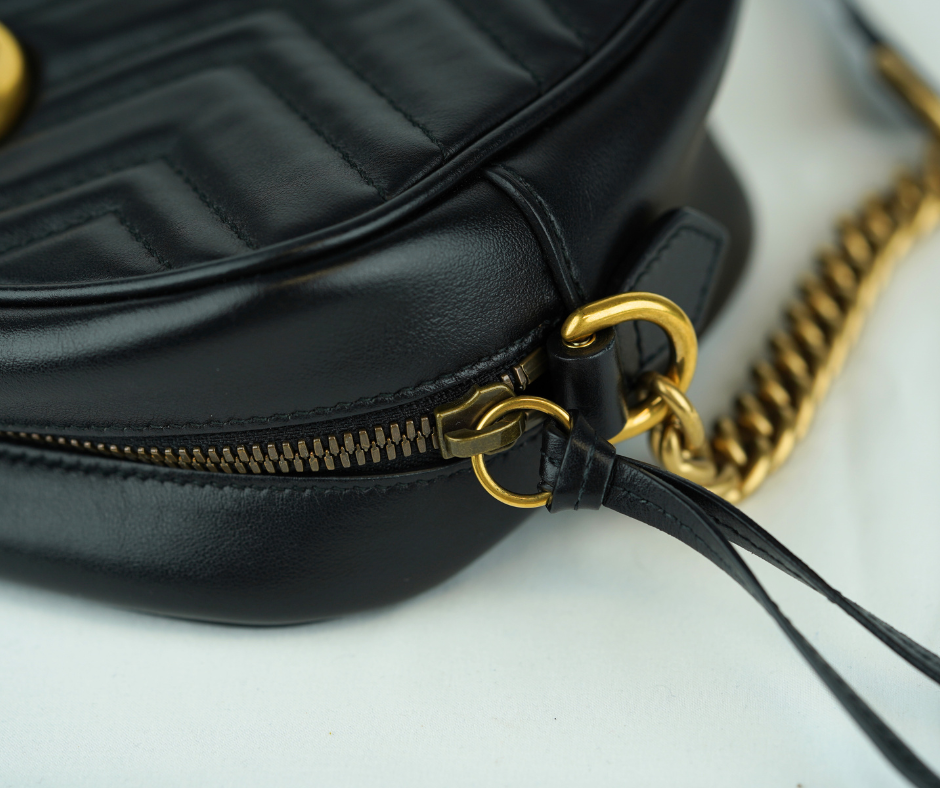 Pre-Loved Gucci GG Marmont Matelasse Mini Camera Bag in Black