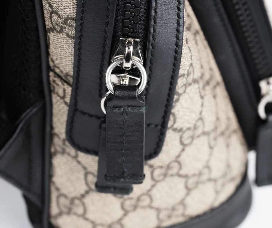 Pre-Loved Gucci Beige Black Supreme Canvas Backpack