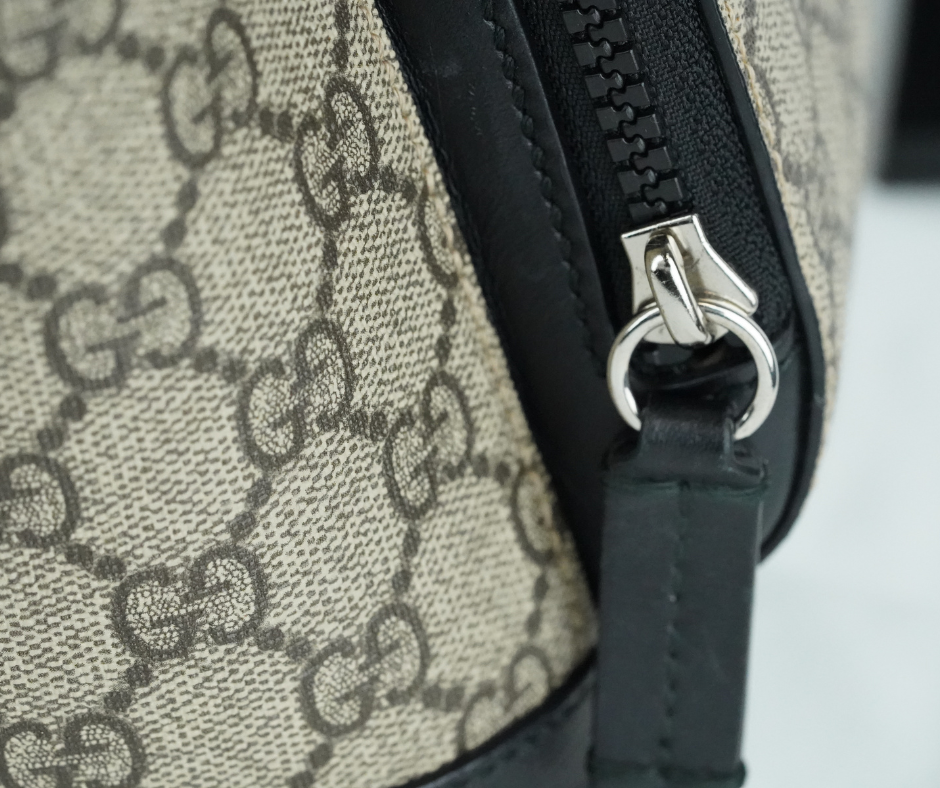 Pre-Loved Gucci Beige Black Supreme Canvas Backpack