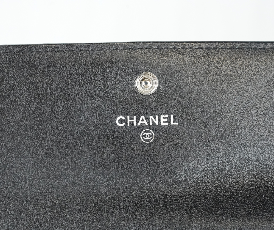 Pre-Loved Chanel Caviar Timeless CC Long Flap Wallet in Black