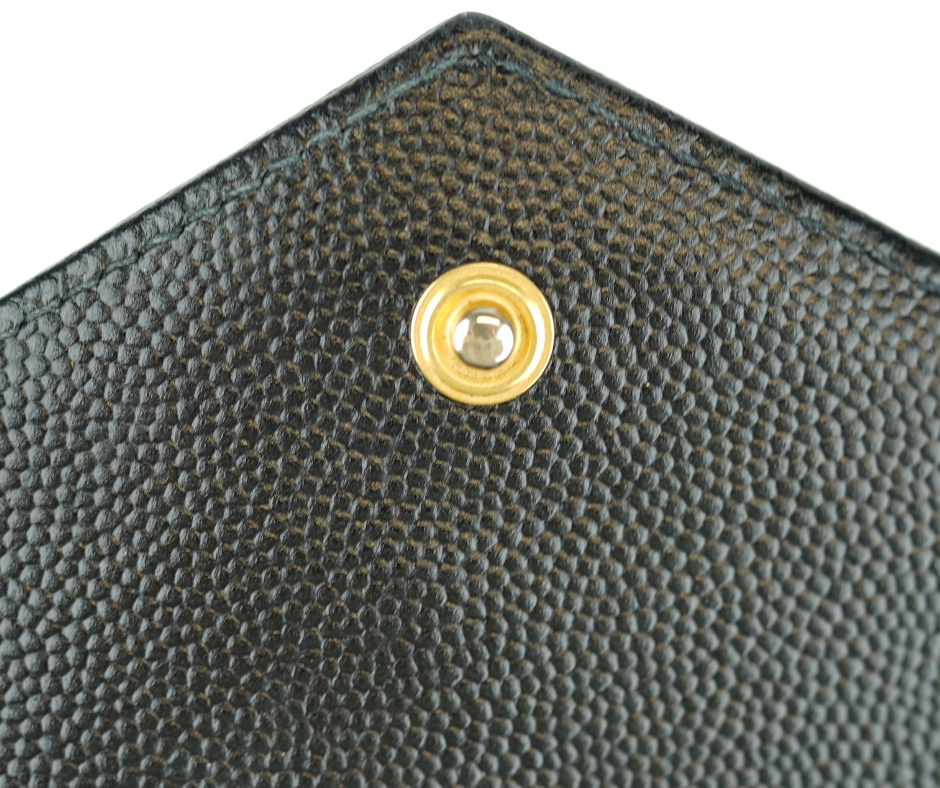 Pre-Loved Saint Laurent Grain De Poudre Matelasse Chevron Monogram Chain Wallet