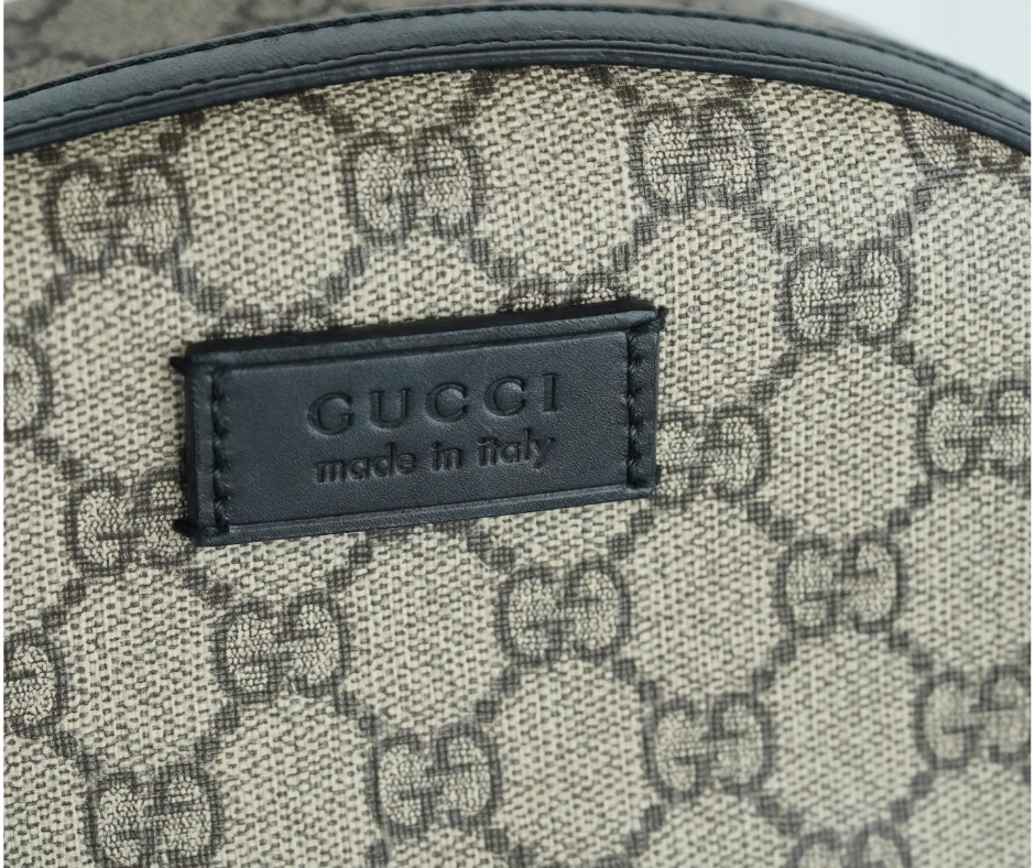 Pre-Loved Gucci Beige Black Supreme Canvas Backpack