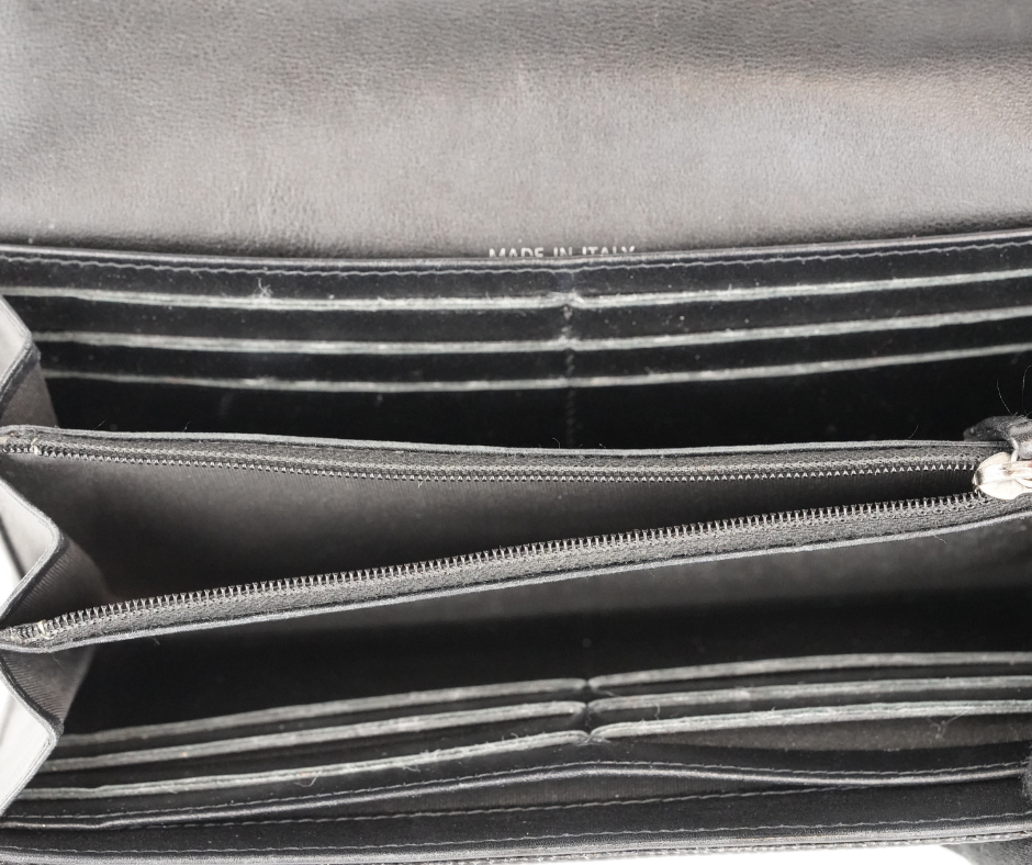 Pre-Loved Chanel Caviar Timeless CC Long Flap Wallet in Black