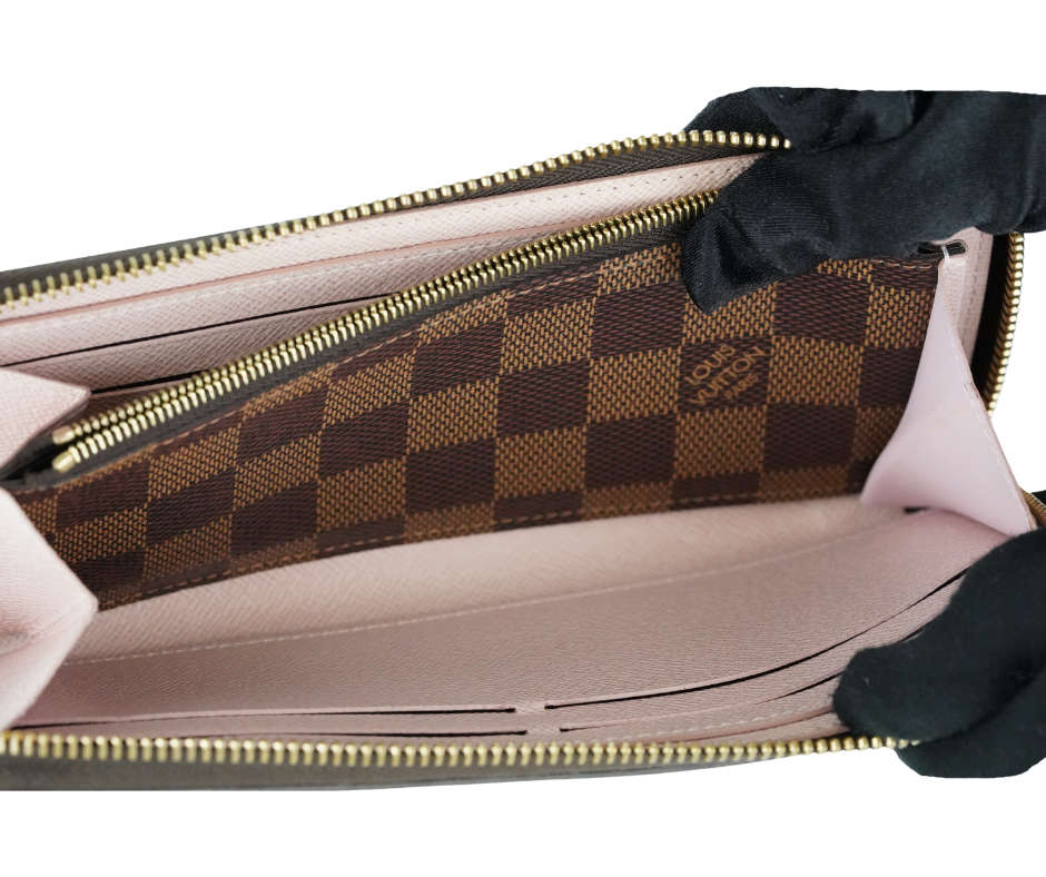 Pre-Loved Louis Vuitton Damier Ebene Zippy Long Wallet Pink