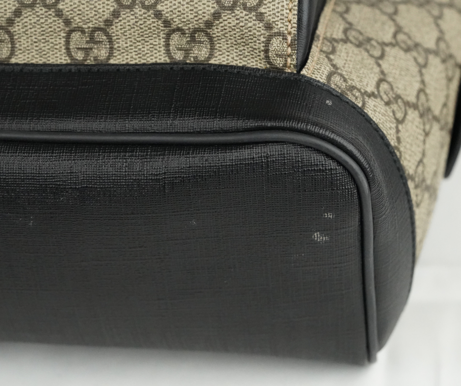 Pre-Loved Gucci Beige Black Supreme Canvas Backpack