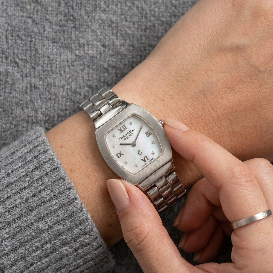 Pre-Loved Charriol Azurt Quartz White Dial Stainless Steel Ladies Watch