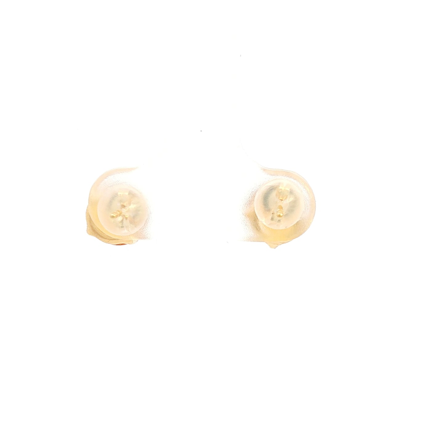18K Yellow Gold Stud Gemstone Earrings with Round Cut Citrine