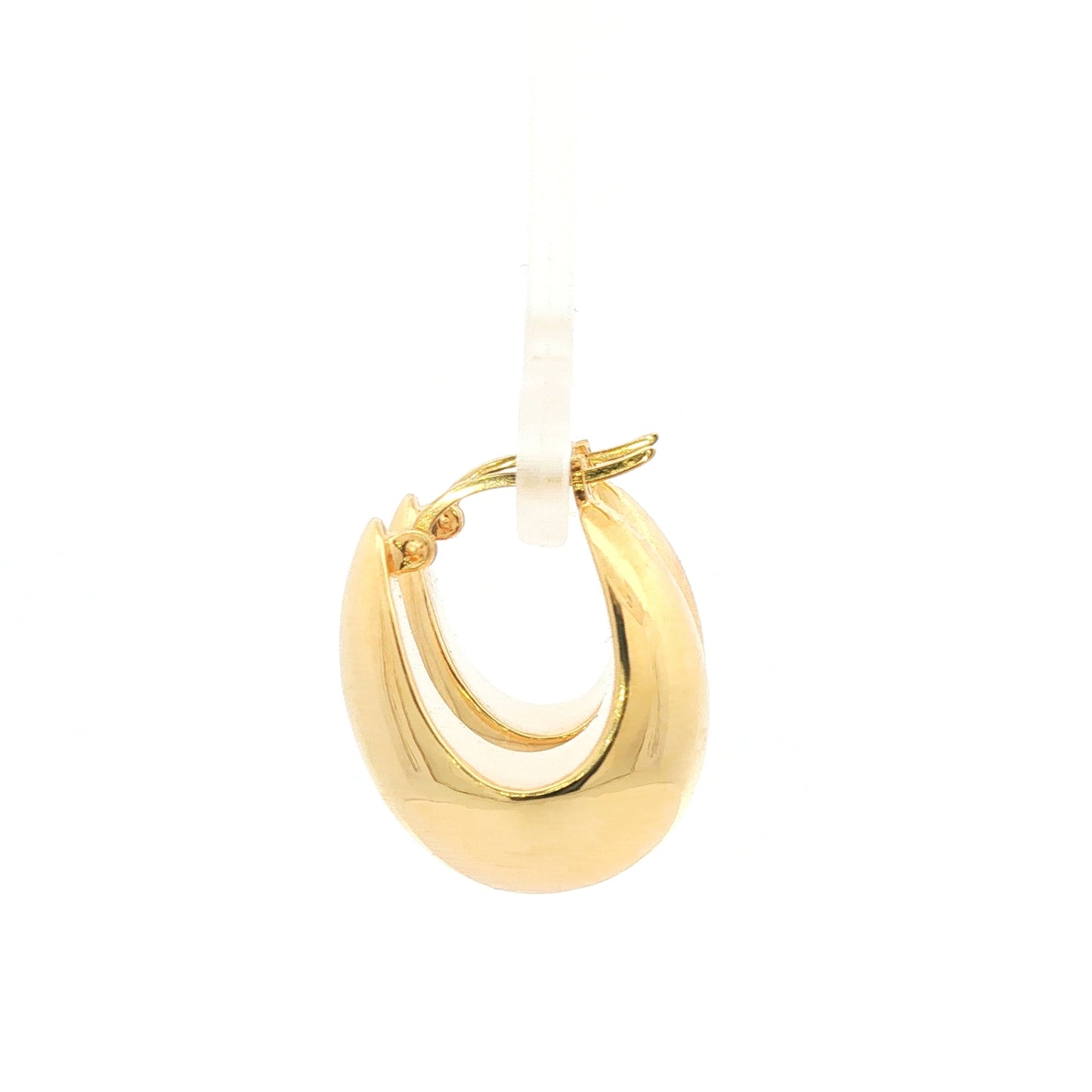 18K Japan Yellow Solid Gold Hoop Earrings