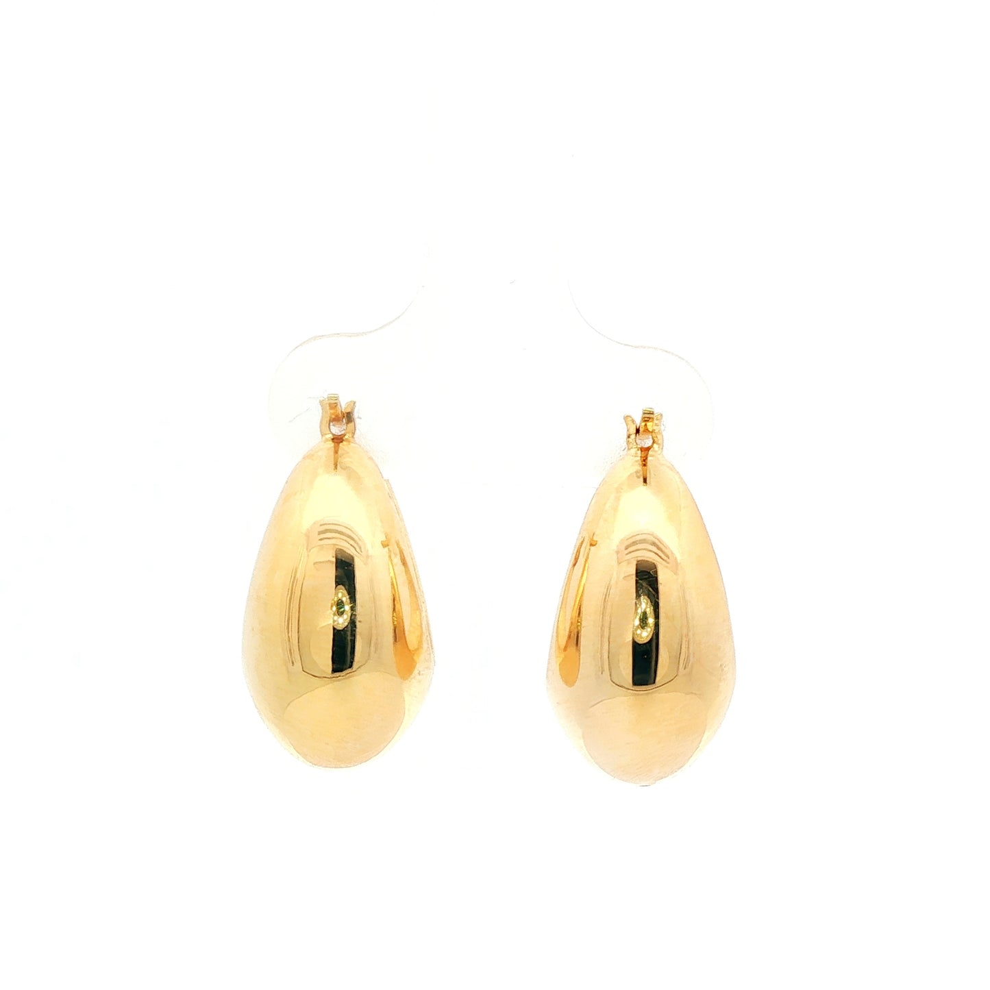 18K Japan Yellow Solid Gold Hoop Earrings