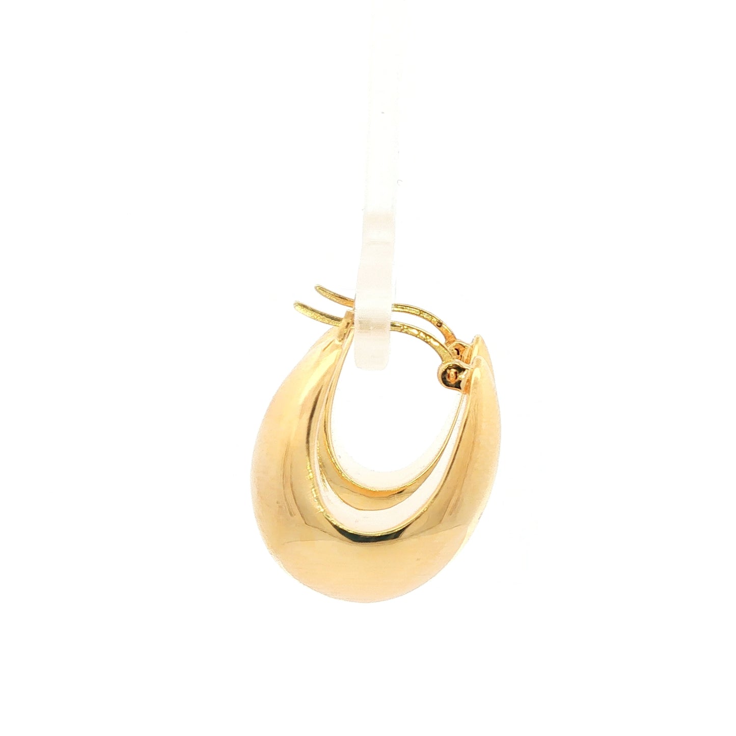 18K Japan Yellow Solid Gold Hoop Earrings