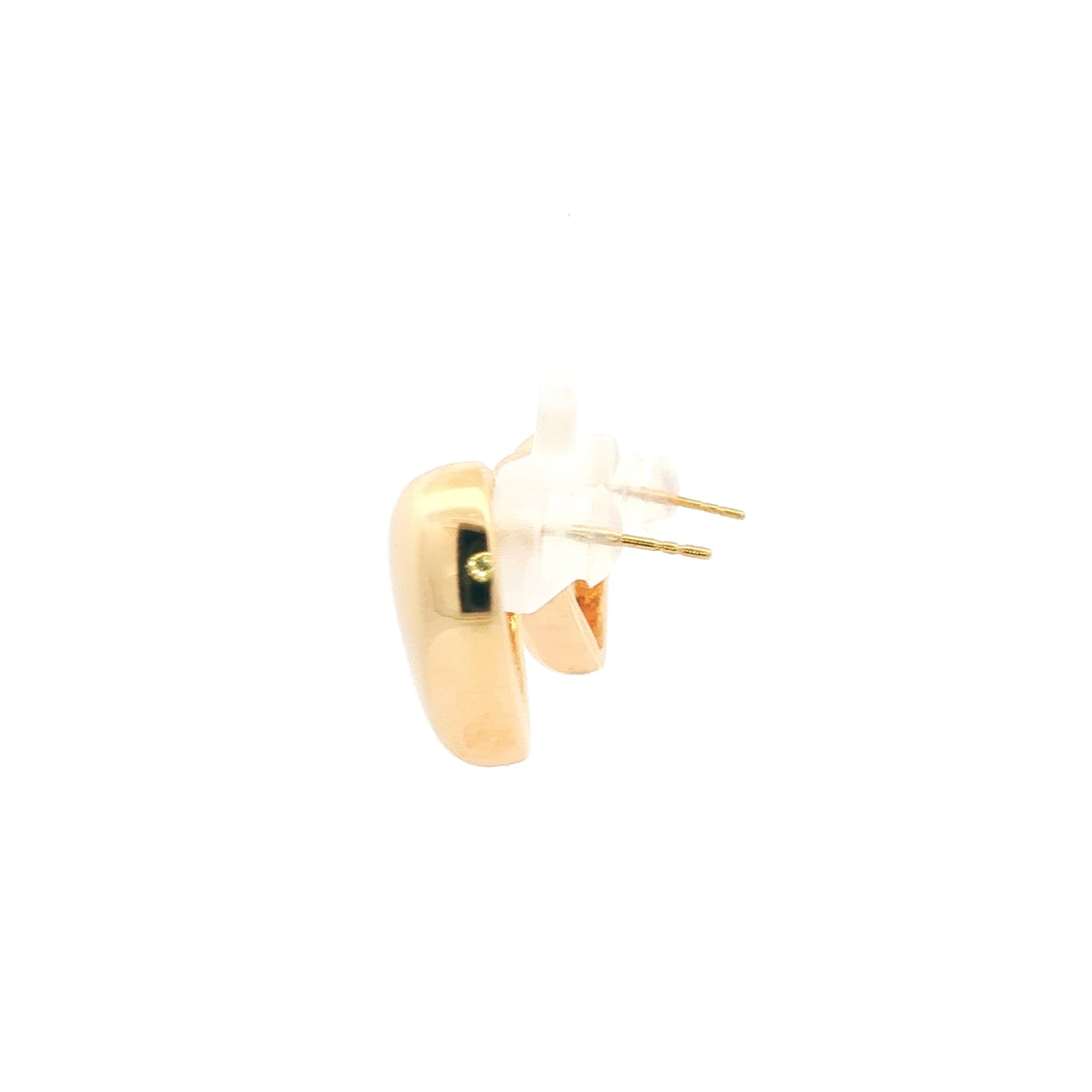 18K Japan Yellow Gold Heart Stud Earrings
