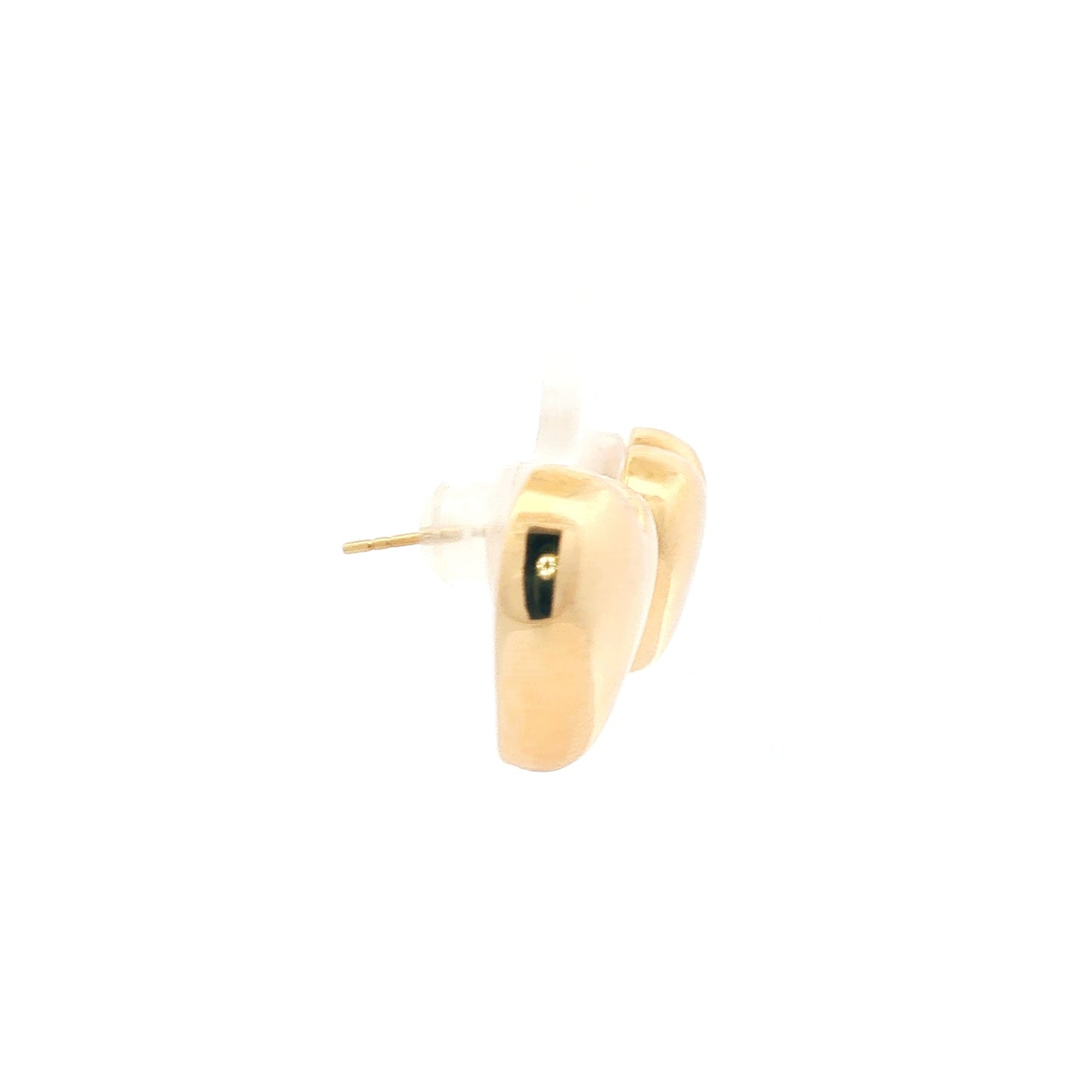 18K Japan Yellow Gold Heart Stud Earrings