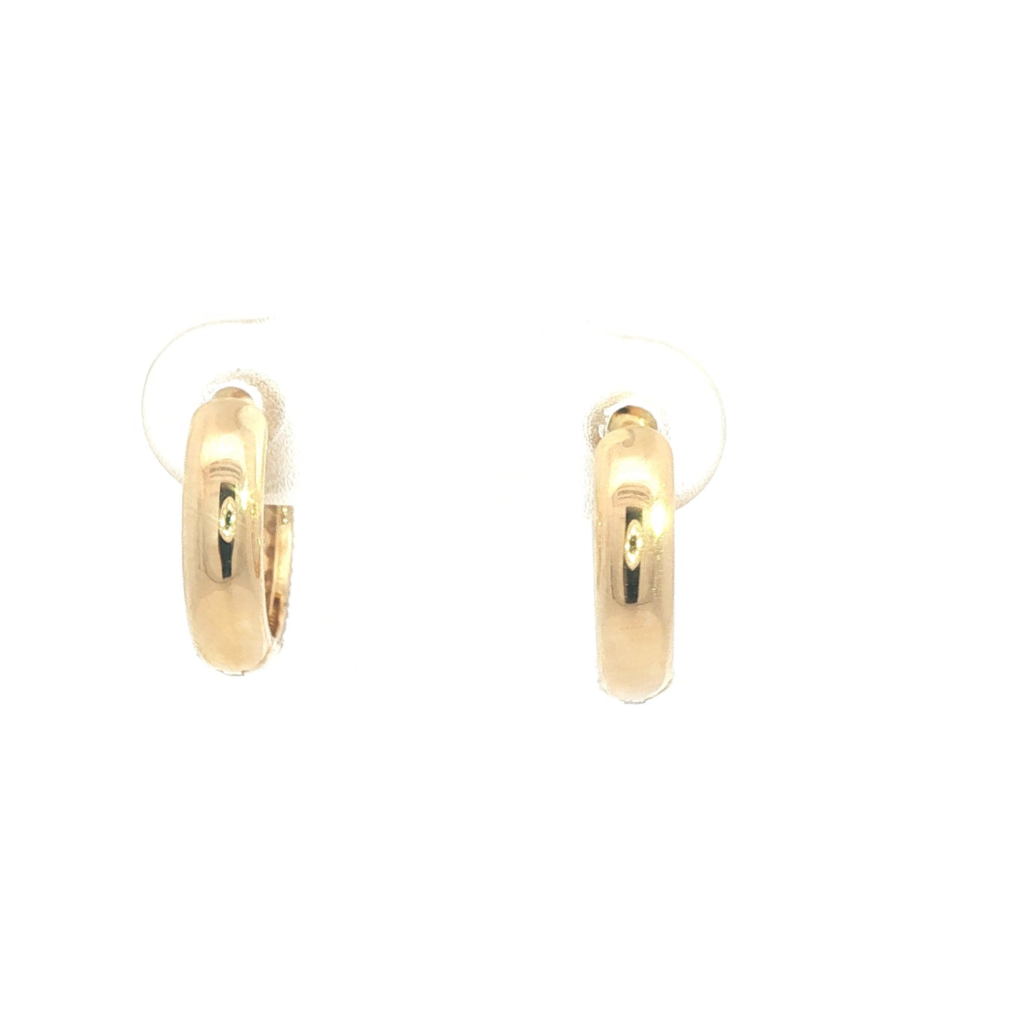 18K Yellow Gold Hoop Earrings with Round Brilliant Diamonds